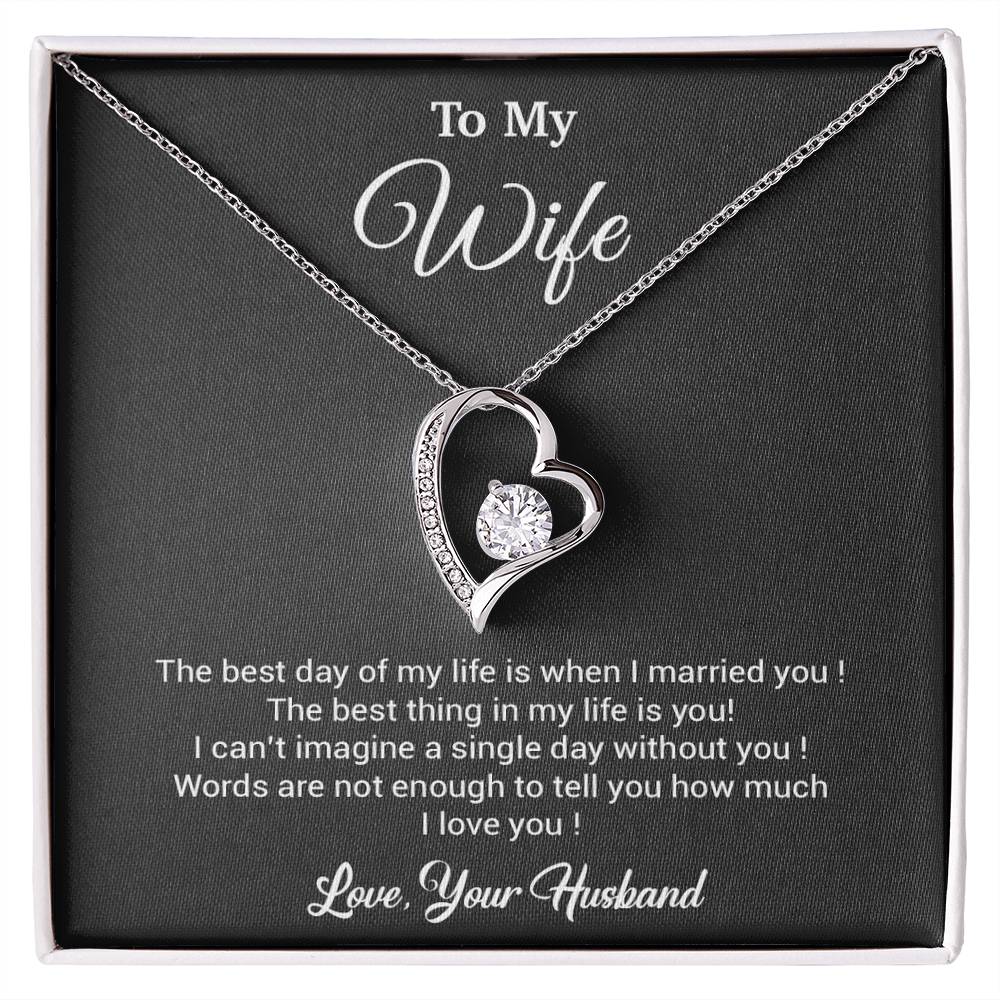 To My Wife Necklace, Gift For Wife, Anniversary Gift For Wife, Necklace For Wife 10_3_Black
