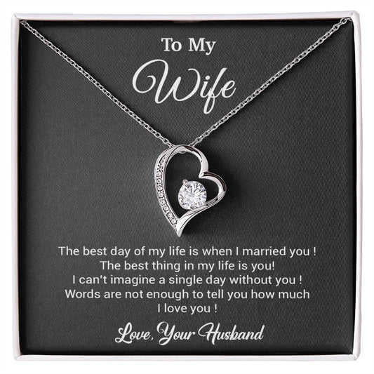 To My Wife Necklace, Gift For Wife, Anniversary Gift For Wife, Necklace For Wife 10_3_Black