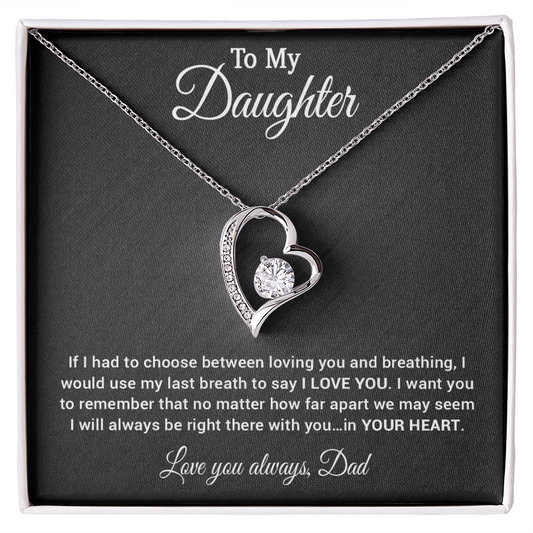To My Daughter Necklace, Daughter Father Necklace, Daughter Gift from Dad 30_4_Black