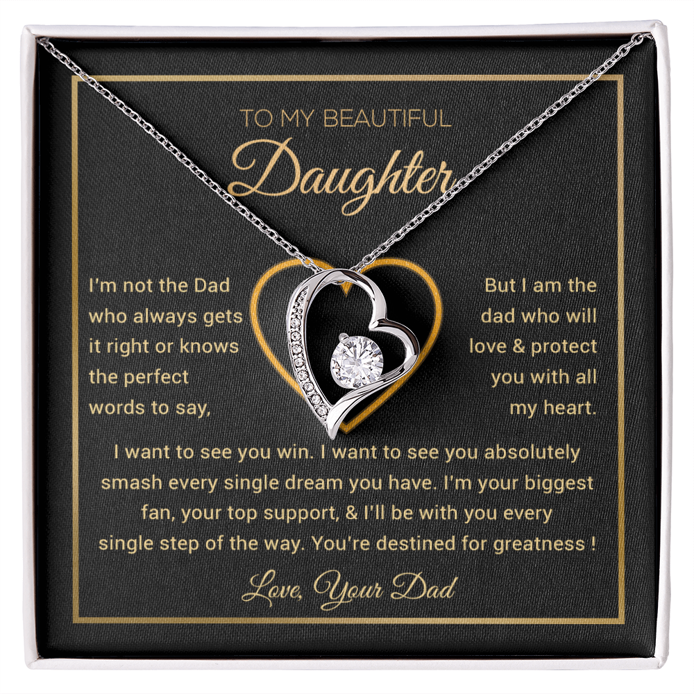 To My Daughter Necklace, Gift for Daughter from Dad, Father Daughter Necklace 9_6_Gold