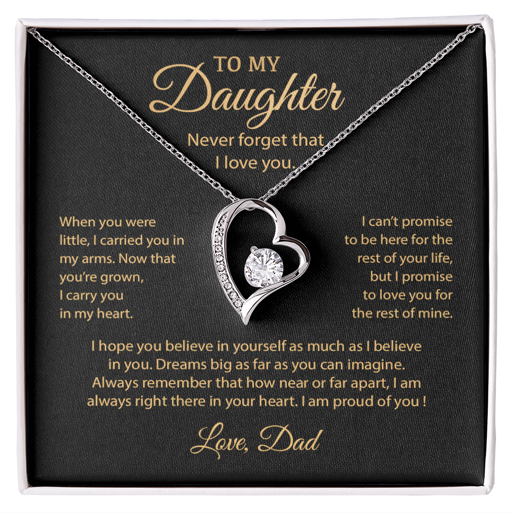 To My Daughter Necklace, Gift for Daughter from Dad, Father Daughter Necklace 9_6__1Gold