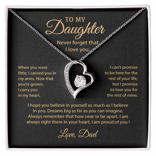 To My Daughter Necklace, Gift for Daughter from Dad, Father Daughter Necklace 9_6__1Gold