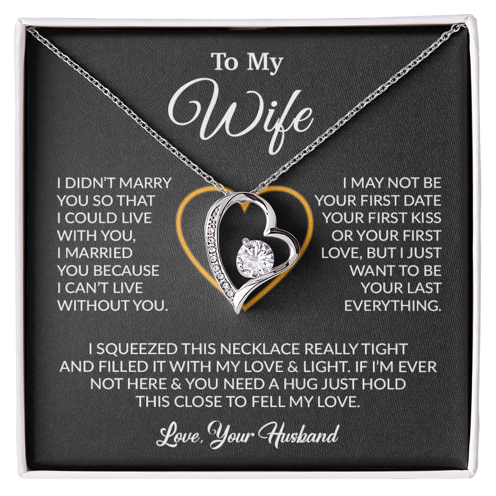 To My Wife Necklace, Wife Gift from Husband, Christmas Gift 5_12_Black