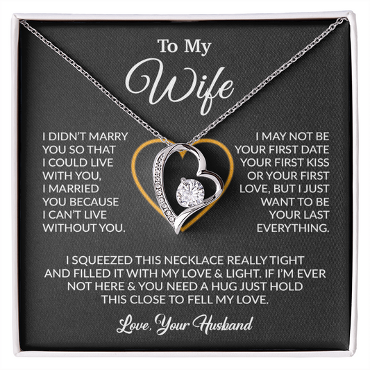 To My Wife Necklace, Wife Gift from Husband, Christmas Gift 5_12_Black