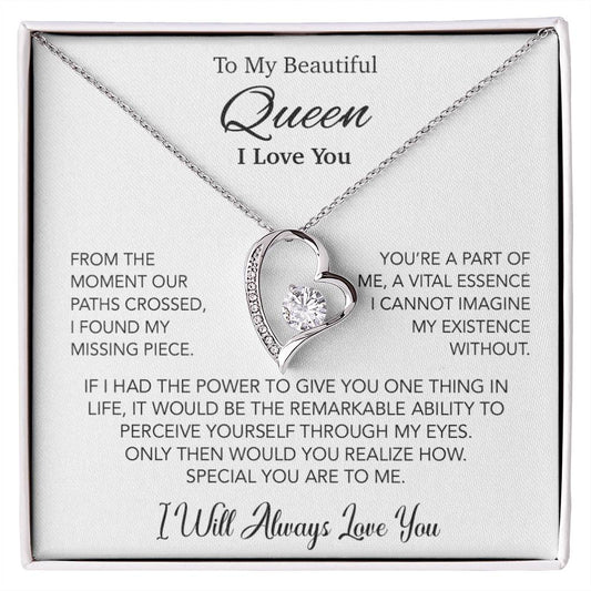 To My Queen Necklace, Anniversary Gift For Wife, Girlfriend Necklace, Birthday Gift For Wife