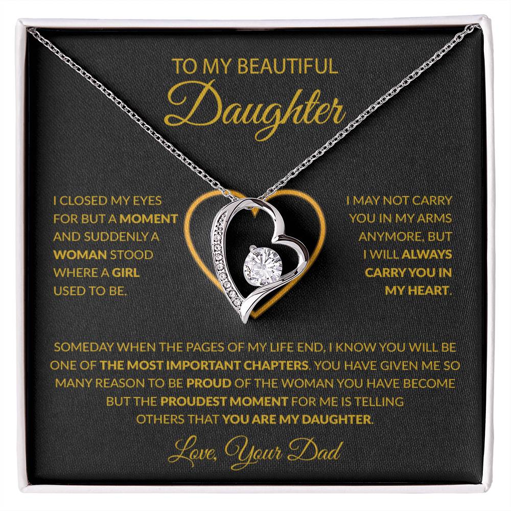 To My Daughter Necklace, Gift For Daughter From Dad, Daughter Father Necklace 8_12_Gold