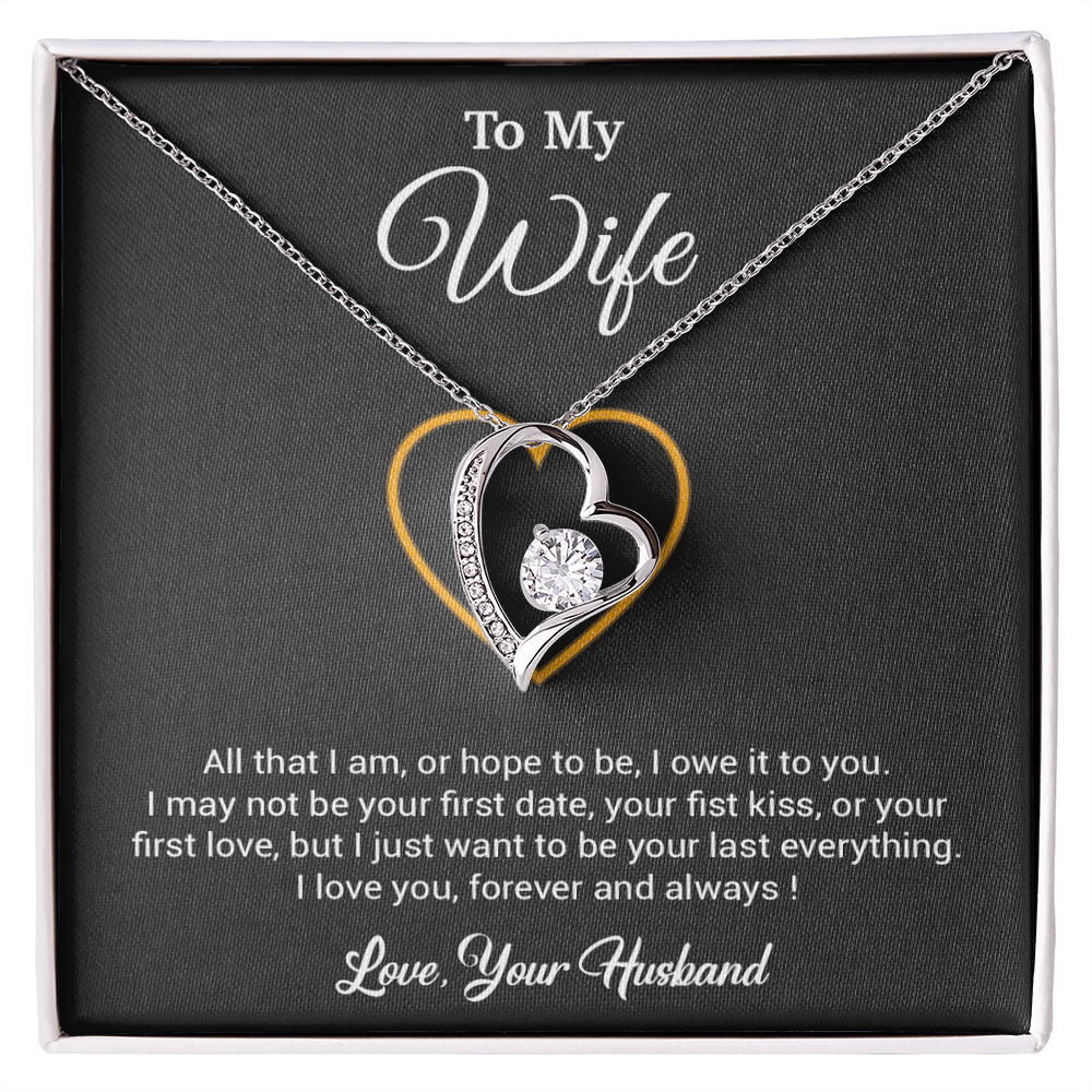 To My Wife Necklace, Gift For Wife, Anniversary Gift For Wife, Necklace For Wife 24_3_Black