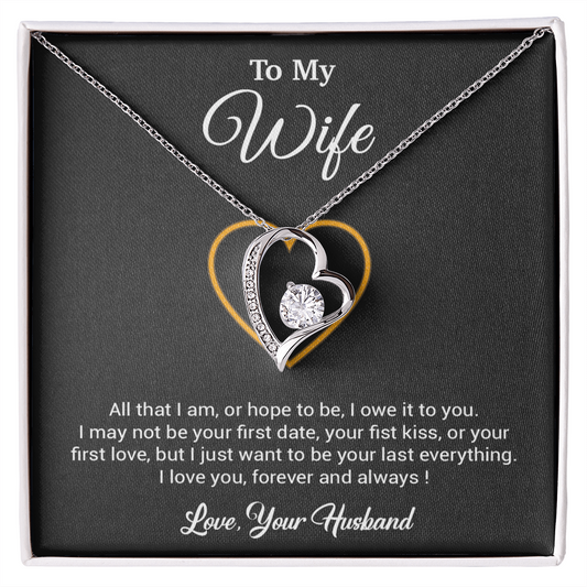 To My Wife Necklace, Gift For Wife, Anniversary Gift For Wife, Necklace For Wife 24_3_Black