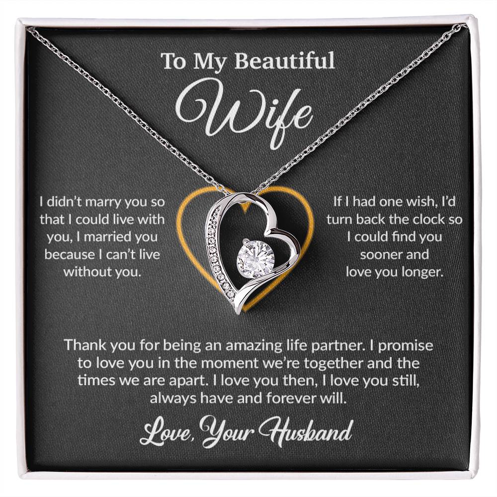 To My Wife Necklace, Gift For Wife, Anniversary Gift For Wife, Necklace For Wife 12_6_Black