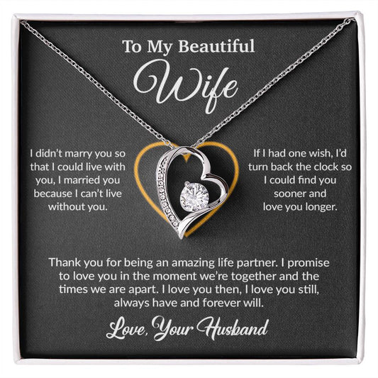 To My Wife Necklace, Gift For Wife, Anniversary Gift For Wife, Necklace For Wife 12_6_Black