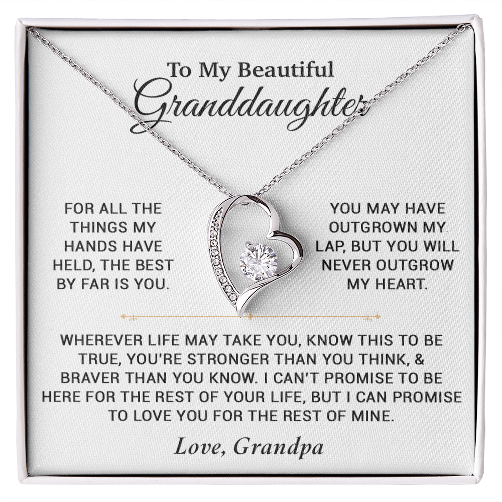 To My Granddaughter Necklace, Birthday Gift For Granddaughter, Birthday Gifts 8_6_White