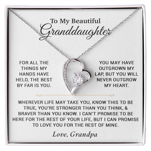 To My Granddaughter Necklace, Birthday Gift For Granddaughter, Birthday Gifts 8_6_White