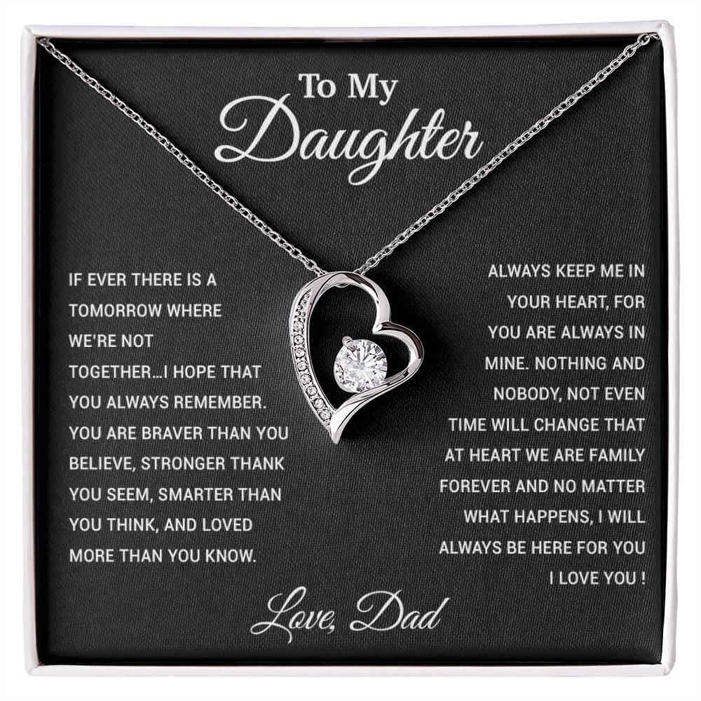To My Daughter Necklace, Gift for Daughter from Dad, Father Daughter Necklace 26_3_Black
