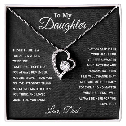 To My Daughter Necklace, Gift for Daughter from Dad, Father Daughter Necklace 26_3_Black