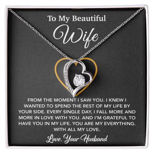 To My Wife Necklace, Gift For Wife, Anniversary Gift For Wife, Necklace For Wife 27_5_Black