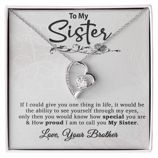 To My Sister Necklace, Brother to Sister, Birthday gift For Sister from Brother
