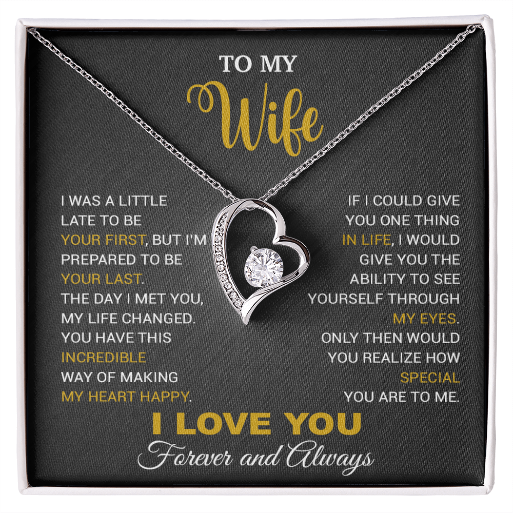 To My Wife Necklace, Gift For Wife, Anniversary Gift For Wife, Necklace For Wife 15_5_Black