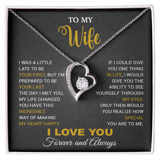 To My Wife Necklace, Gift For Wife, Anniversary Gift For Wife, Necklace For Wife 15_5_Black
