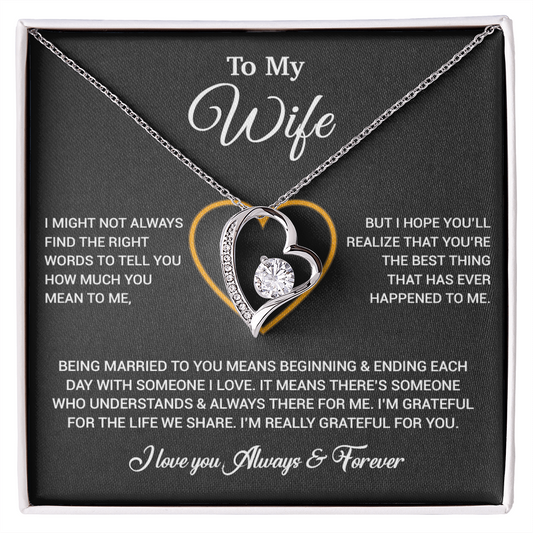 To My Wife Necklace, Gift For Wife, Anniversary Gift For Wife, Necklace For Wife 20_6_Black
