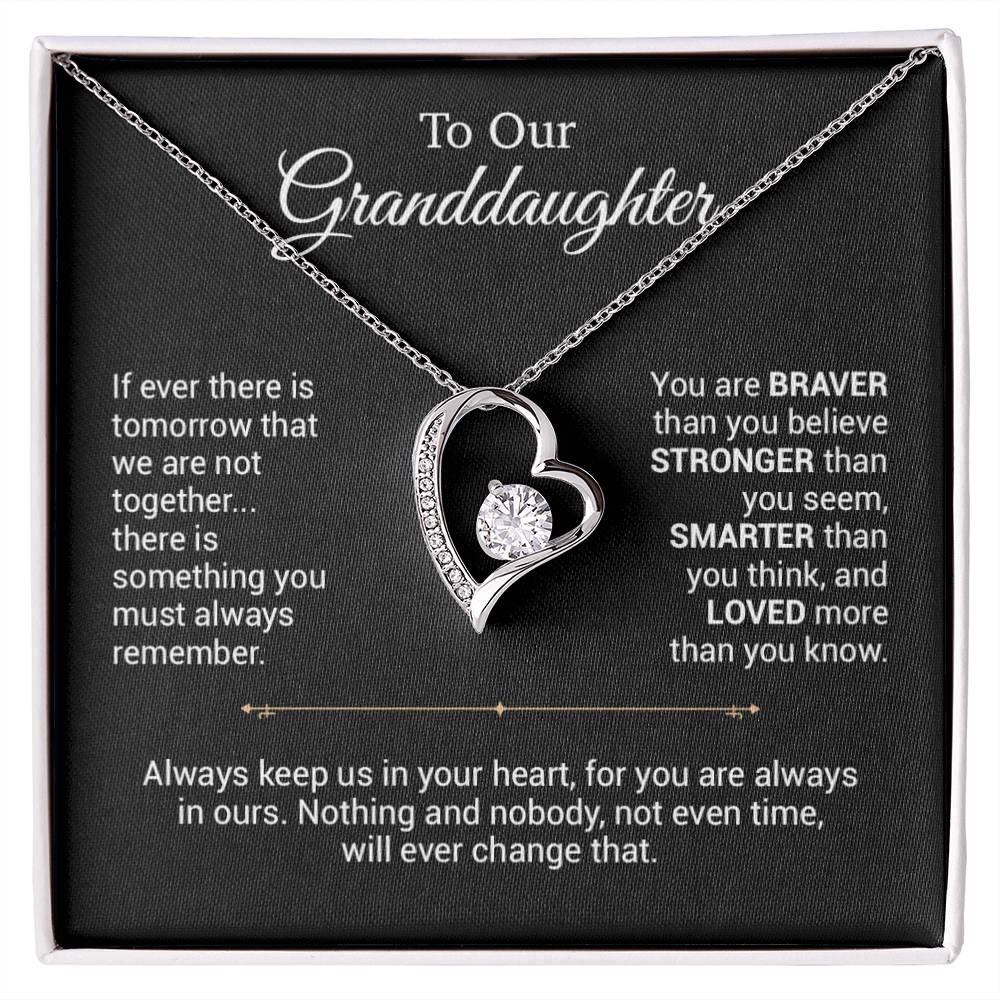 To Our Granddaughter Necklace, Christmas Gift For Granddaughter, Birthday Gift_Black