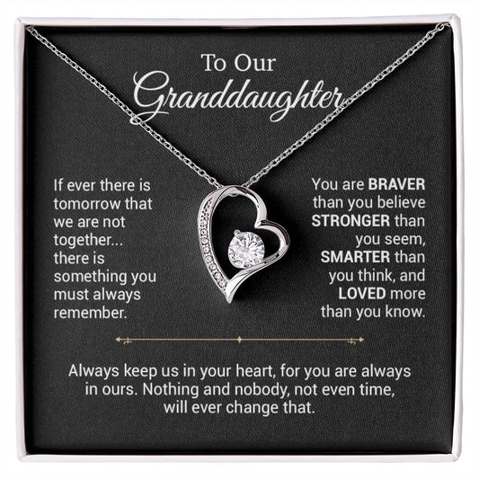 To Our Granddaughter Necklace, Christmas Gift For Granddaughter, Birthday Gift_Black