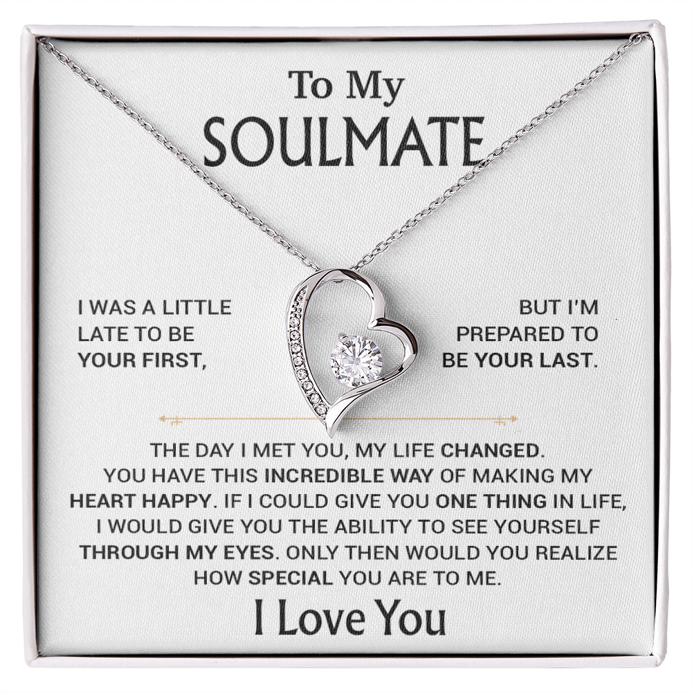 To My Soulmate Necklace, Soulmate Gift, Gift For Girlfriend, Christmas Gift 23_8_White