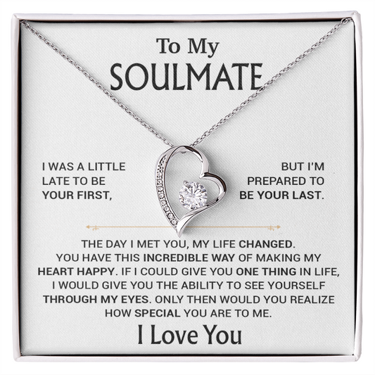 To My Soulmate Necklace, Soulmate Gift, Gift For Girlfriend, Christmas Gift 23_8_White