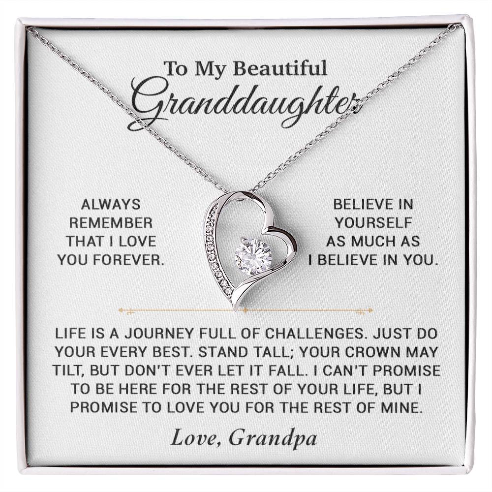 To My Granddaughter Necklace, Birthday Gift For Granddaughter, Birthday Gifts 7_6_White