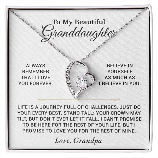 To My Granddaughter Necklace, Birthday Gift For Granddaughter, Birthday Gifts 7_6_White