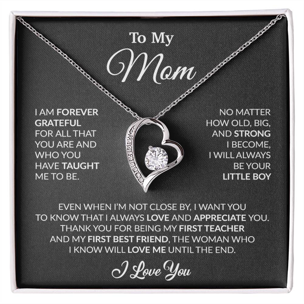 To My Mom Necklace, Gift For Mom From Daughter, Mother's Day Gifts 3_4_Black