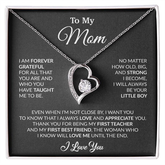 To My Mom Necklace, Gift For Mom From Daughter, Mother's Day Gifts 3_4_Black