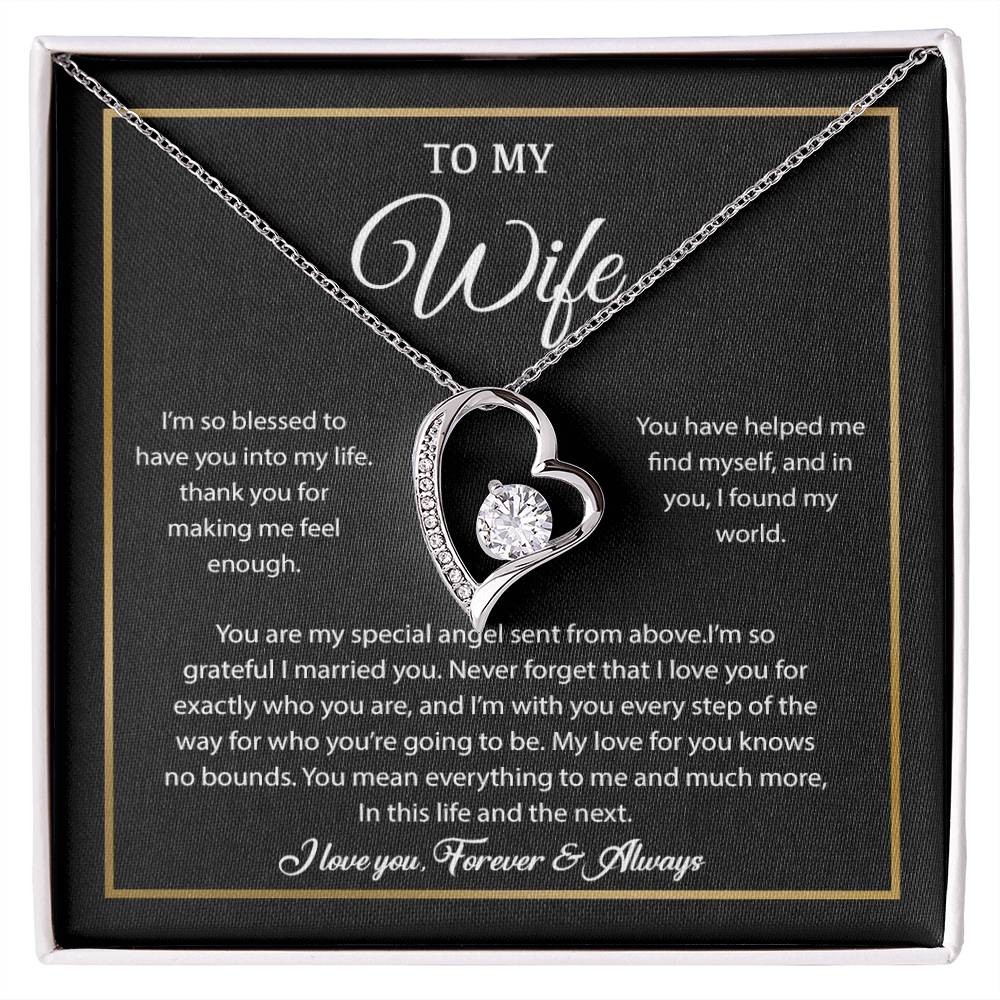 To My Wife Necklace, Gift For Wife, Anniversary Gift For Wife, Necklace For Wife 21_7_Black