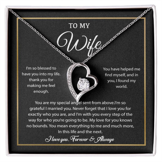 To My Wife Necklace, Gift For Wife, Anniversary Gift For Wife, Necklace For Wife 21_7_Black