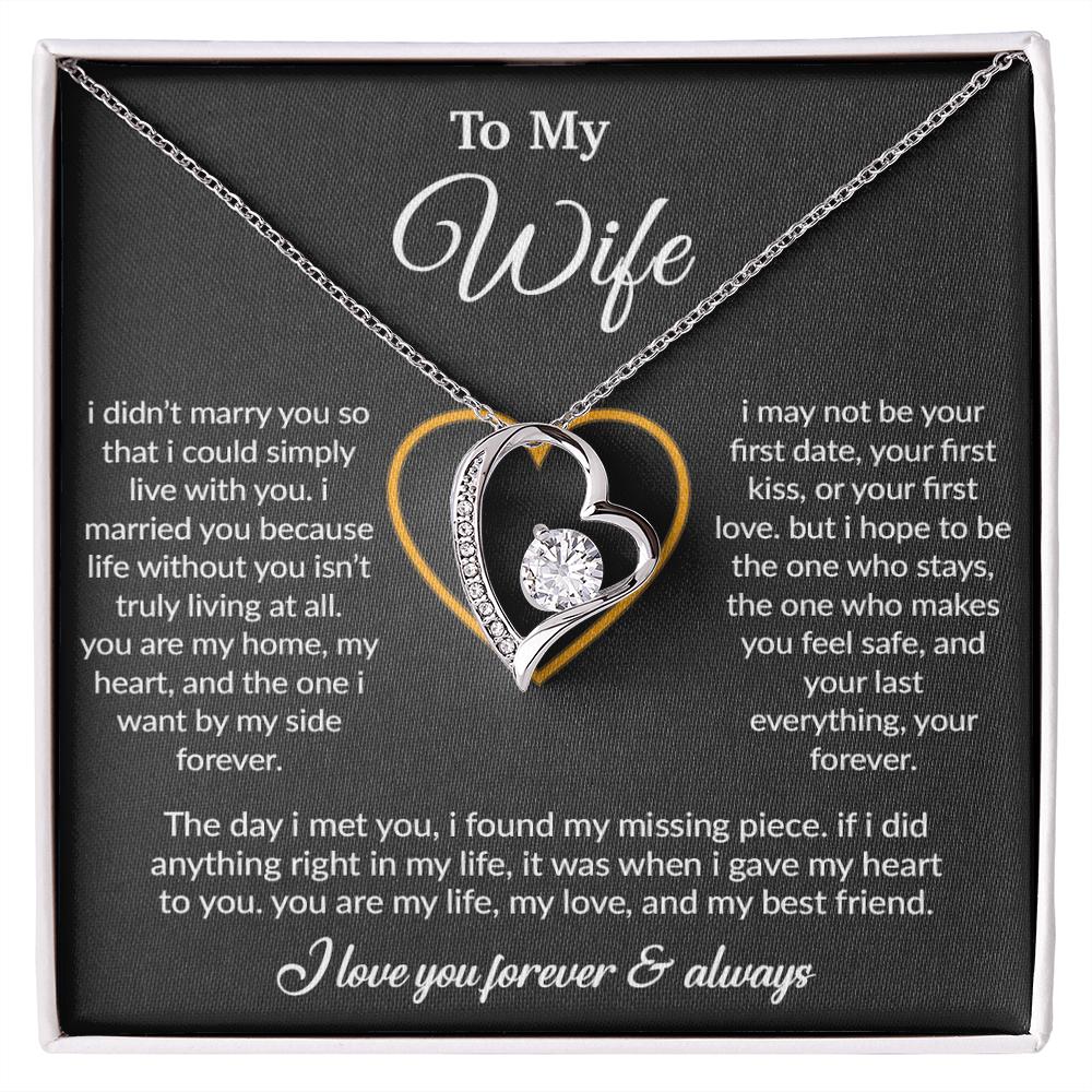 To My Wife Necklace, Gift For Wife, Anniversary Gift For Wife, Necklace For Wife 13_3_Black