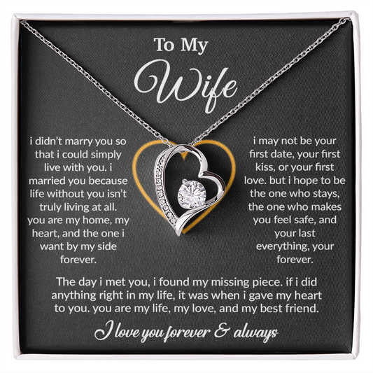 To My Wife Necklace, Gift For Wife, Anniversary Gift For Wife, Necklace For Wife 13_3_Black