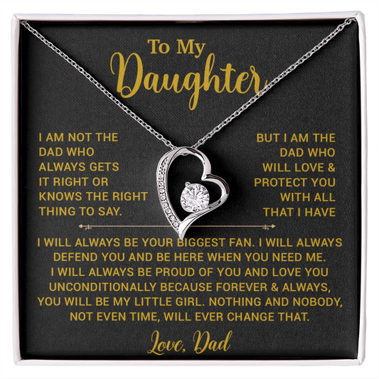 To My Daughter Necklace, Gift for Daughter from Dad, Father Daughter Necklace 8_4_Gold