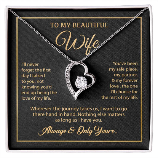 To My Wife Necklace, Gift For Wife, Anniversary Gift For Wife, Necklace For Wife 24_7_Gold