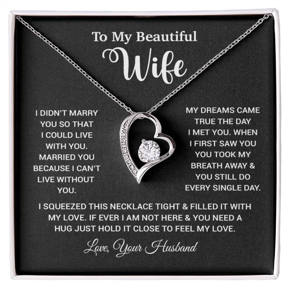 To My Wife Necklace, Wife Gift From Husband, Wife Husband Necklace, Christmas Gift 26_10_Black