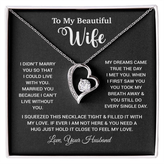 To My Wife Necklace, Wife Gift From Husband, Wife Husband Necklace, Christmas Gift 26_10_Black