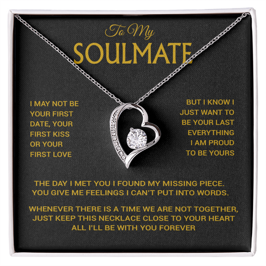 To My Soulmate Necklace, Soulmate Gift, Gift For Girlfriend, Valentines Gift 14_2_Gold