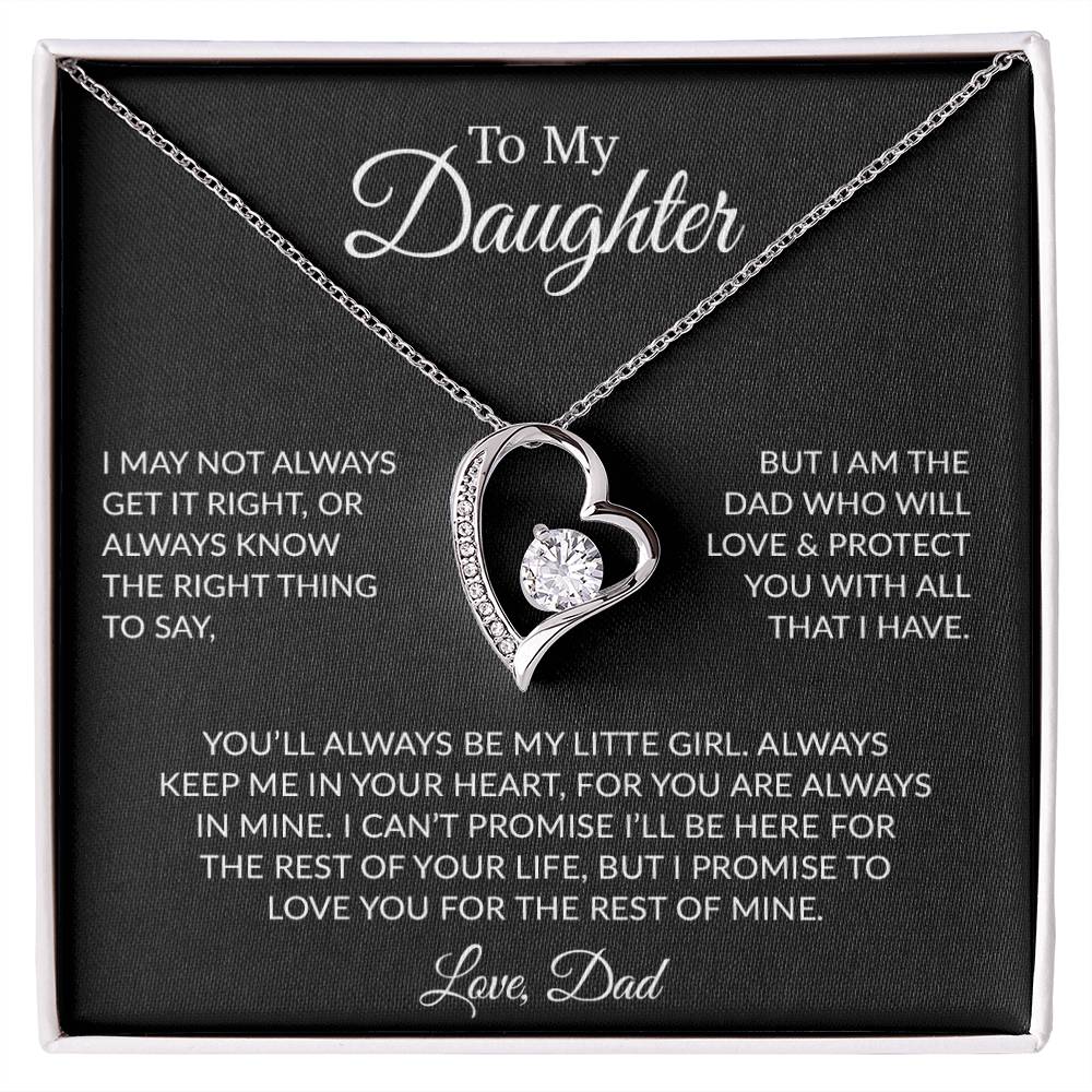 To My Daughter Necklace Gift for Daughter from Dad,Daughter Father Necklace 17_6_Black