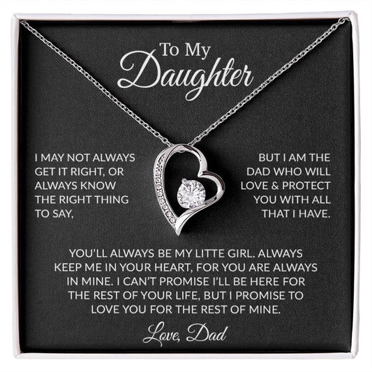 To My Daughter Necklace Gift for Daughter from Dad,Daughter Father Necklace 17_6_Black
