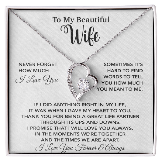 To My Wife Necklace, Christmas Gifts For Wife, Anniversary Cute Gift For Wife_White_25_9