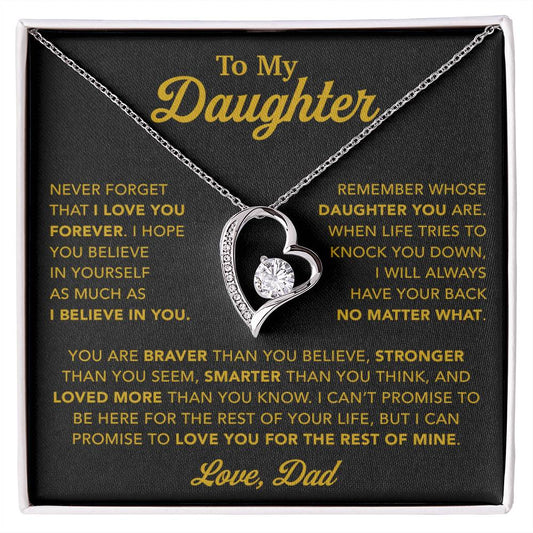 To My Daughter Necklace, Gift for Daughter from Dad, Father Daughter Necklace 30_11_Gold
