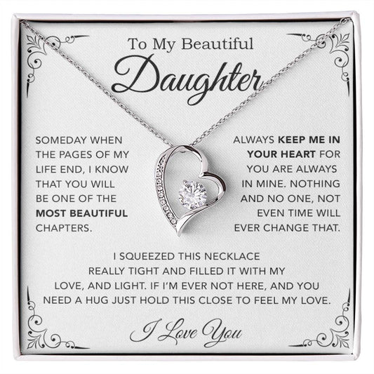 To My Daughter Necklace, Gift from Mother Father Daughter, Birthday Christmas Gift