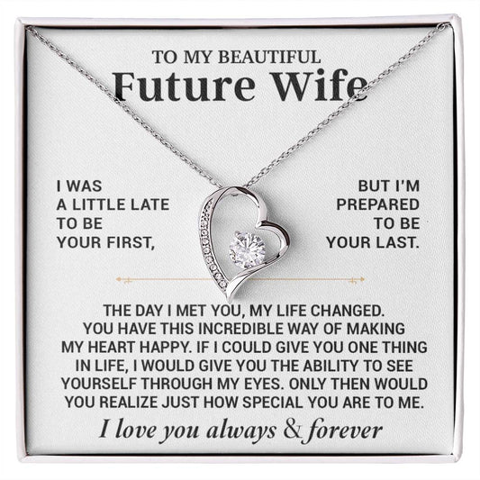 To My Beautiful Future Wife Necklace, Anniversary Birthday Christmas Gift for Her