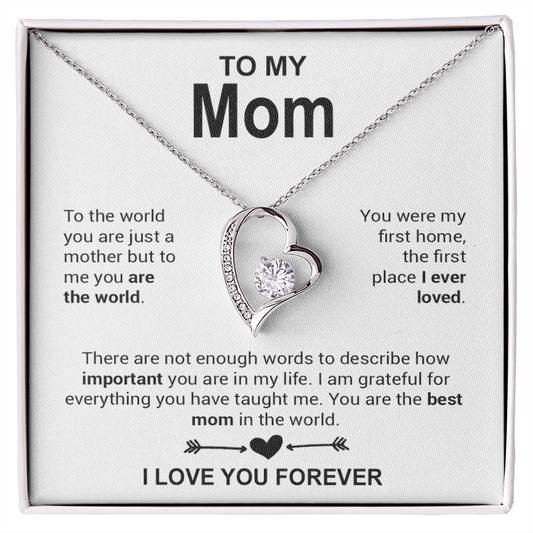 To My Mom Necklace, Mother's Day Gift, Anniversary Gift Valentines Gift