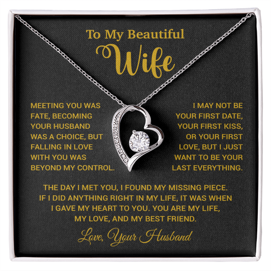 To My Wife Necklace, Wife Gift From Husband, Wife Husband Necklace, Christmas Gift 13_10_Gold
