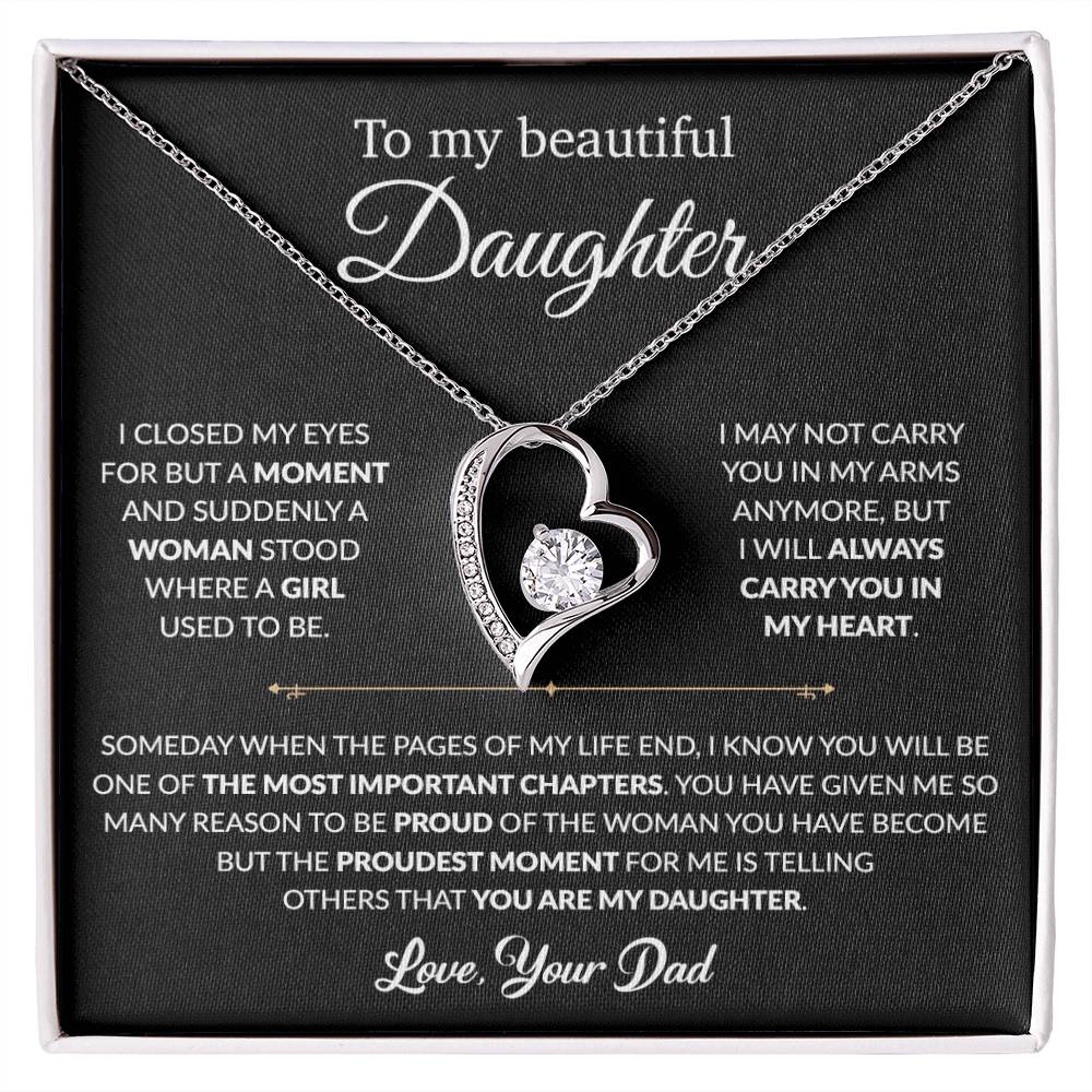 To My Daughter Necklace, Gift For Daughter From Dad, Daughter Father Necklace 9_1_Black