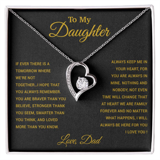 To My Daughter Necklace, Gift for Daughter from Dad, Father Daughter Necklace 26_3_Gold